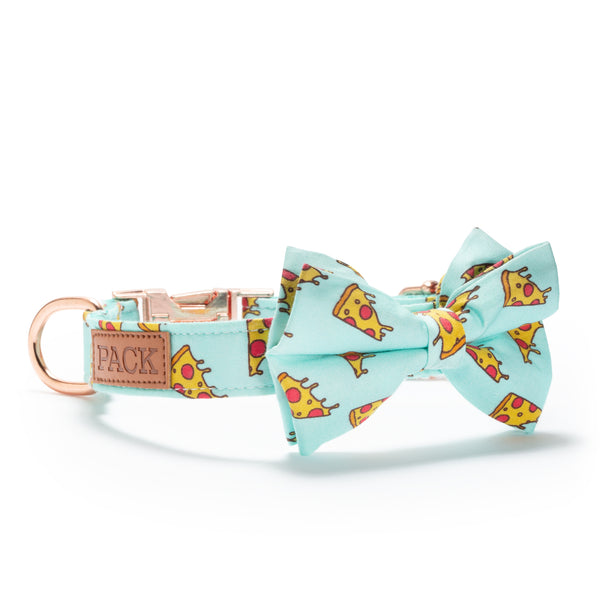 Pizza Party Bow Tie Collar - Pack Leashes