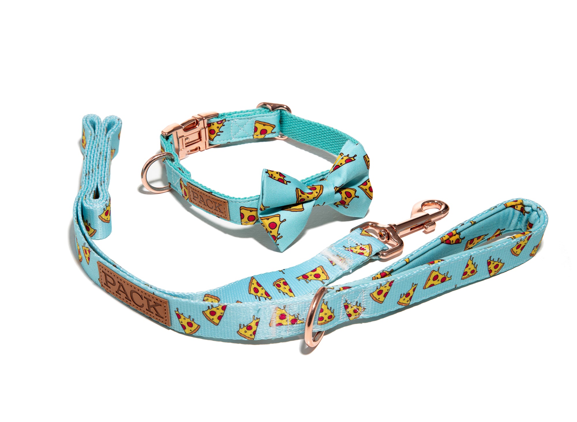 Pizza Party Leash + Bowtie Collar